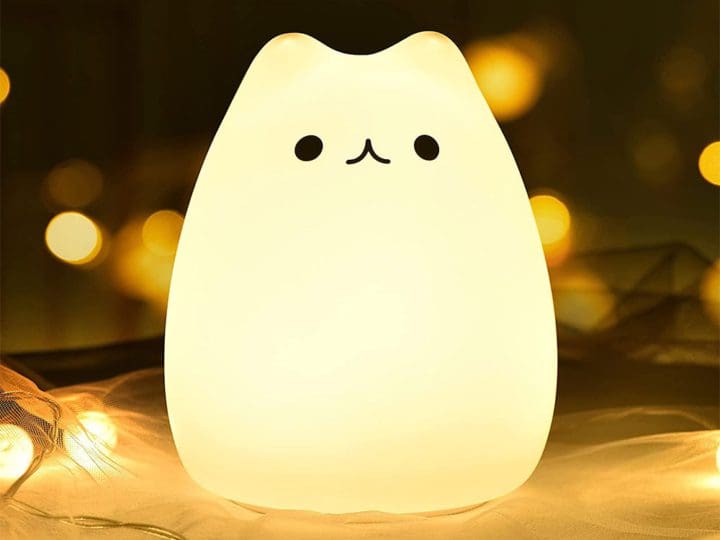 The GoLine Cute Little Kitty Light is an adorable, compact night lamp that is suitable for kids rooms.